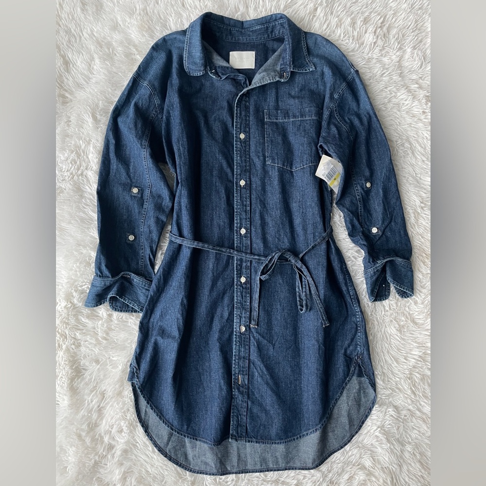 Citizens of Humanity Kayla Tie-Waist Denim Shirt Dress - Picture 2 of 14